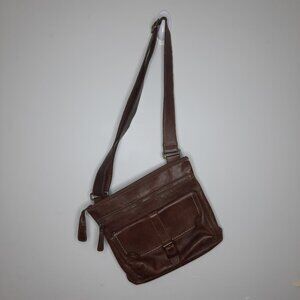 Roots Tribe Side Saddle Bag in Brown w/ Buckle - Genuine Leather, Made in Canada